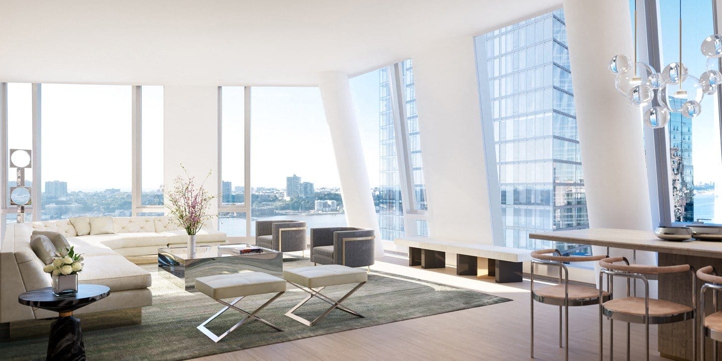 High ceilings and light filled rooms at Waterline Square, 675 West 59th New York, NY 10069