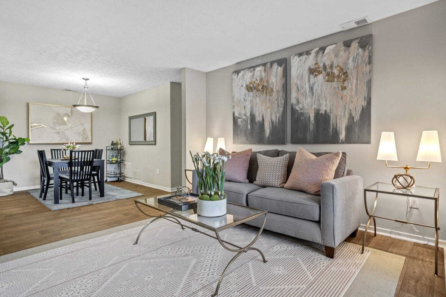 Living Room With Dining  at Windsor Peachtree Corners, Peachtree Corners, GA, 30092