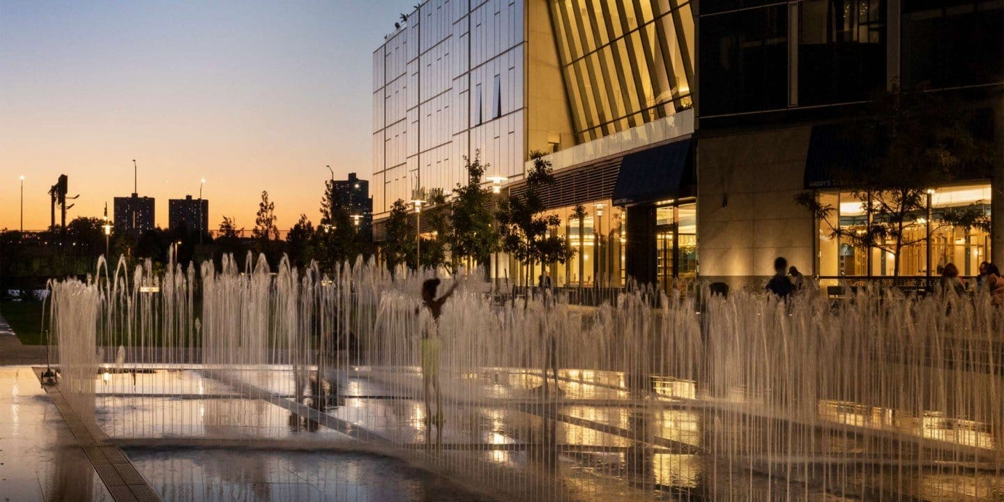 Interactive fountain at Waterline Square Park, 675 West 59th New York, NY 10069