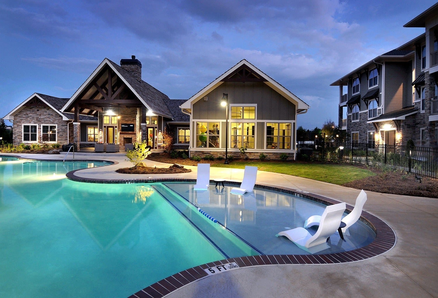 Pool at Dusk at Windsor Sugarloaf, Georgia, 30024