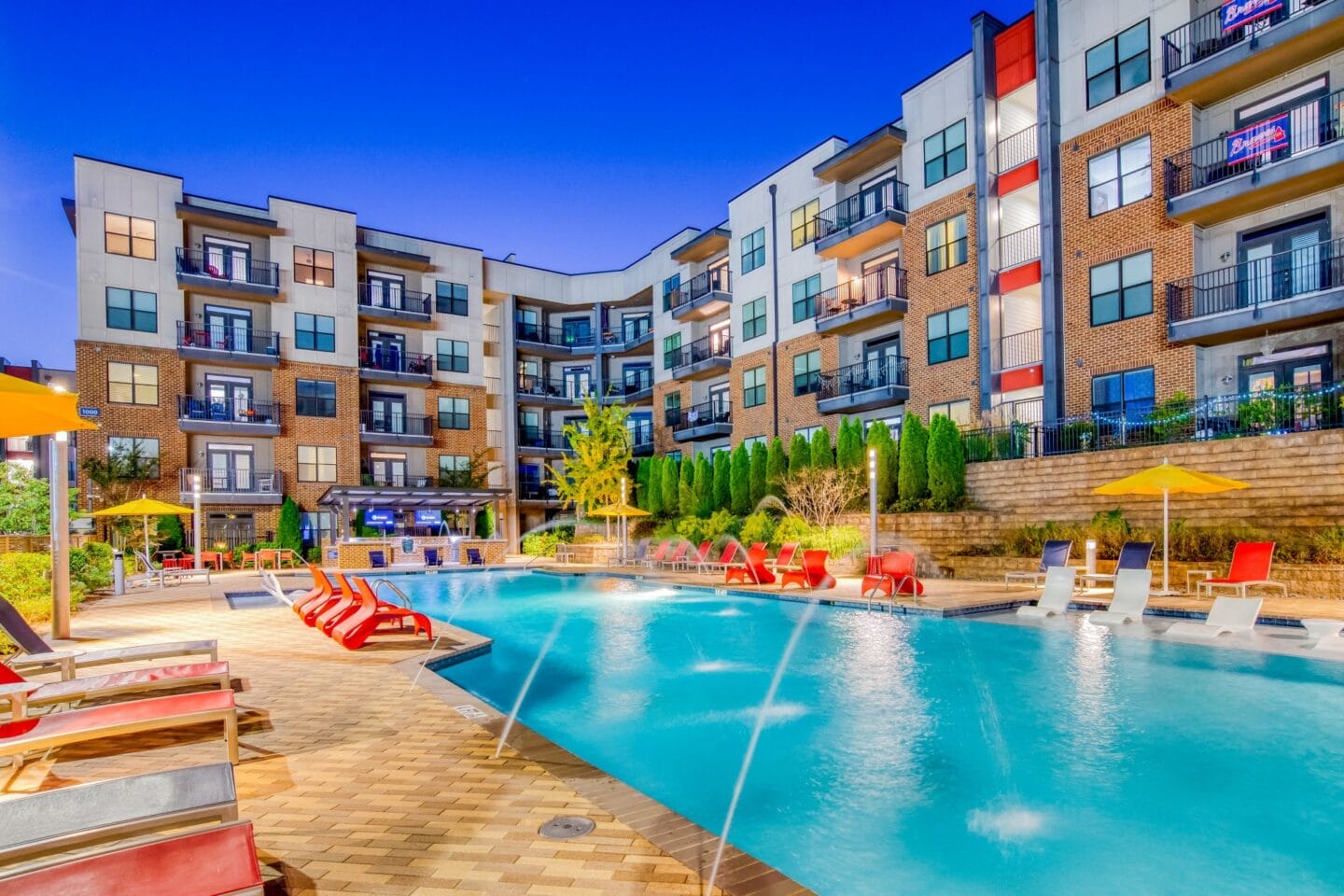 Pool Side Relaxing Area With Sundeck at Stadium Walk By Windsor, Georgia