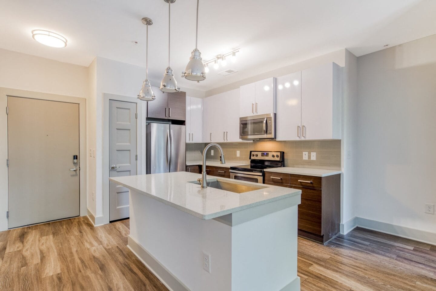 Modern kitchen with stainless steel appliances