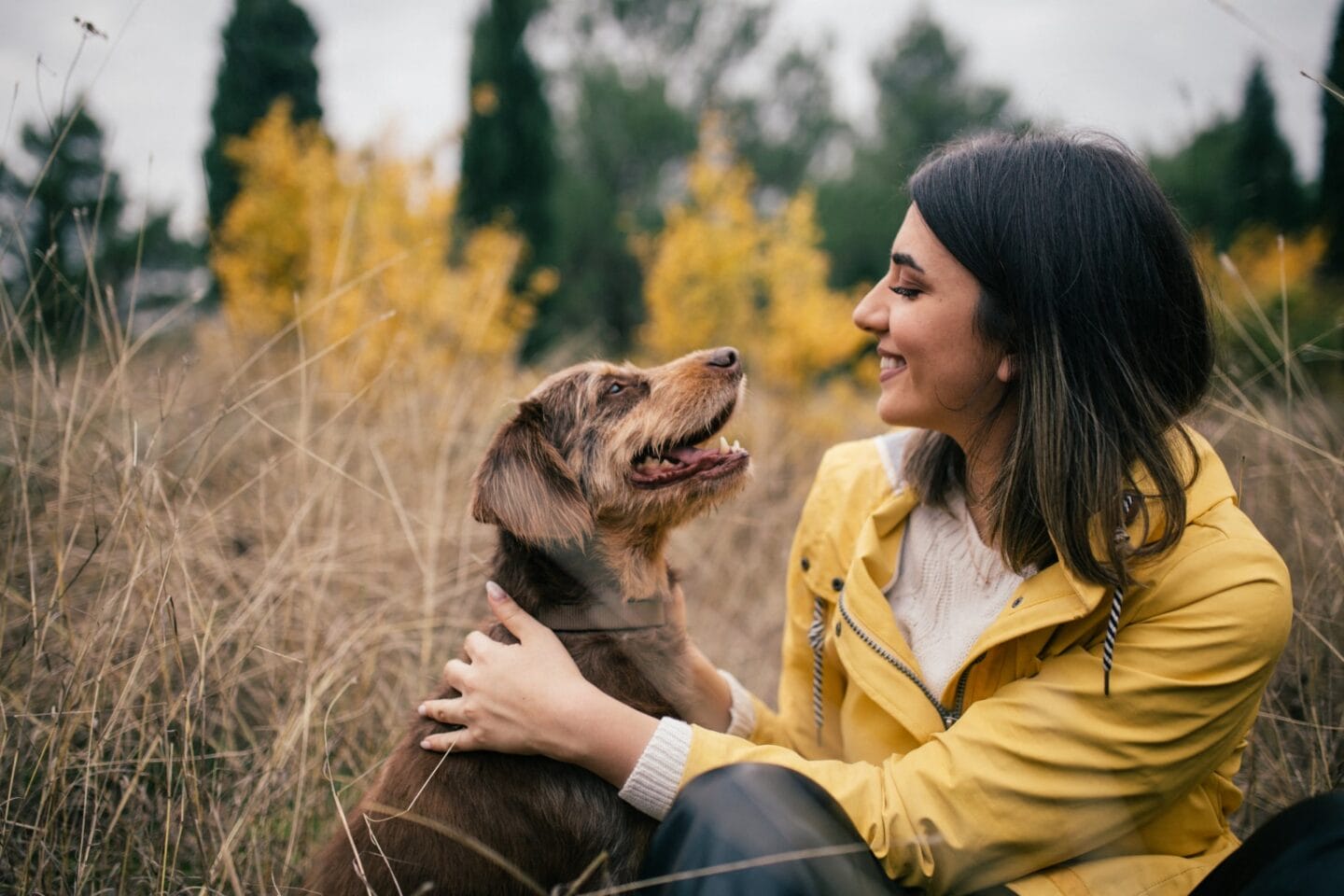 Woman and Dog at Windsor Totem Lake, Kirkland, Washington