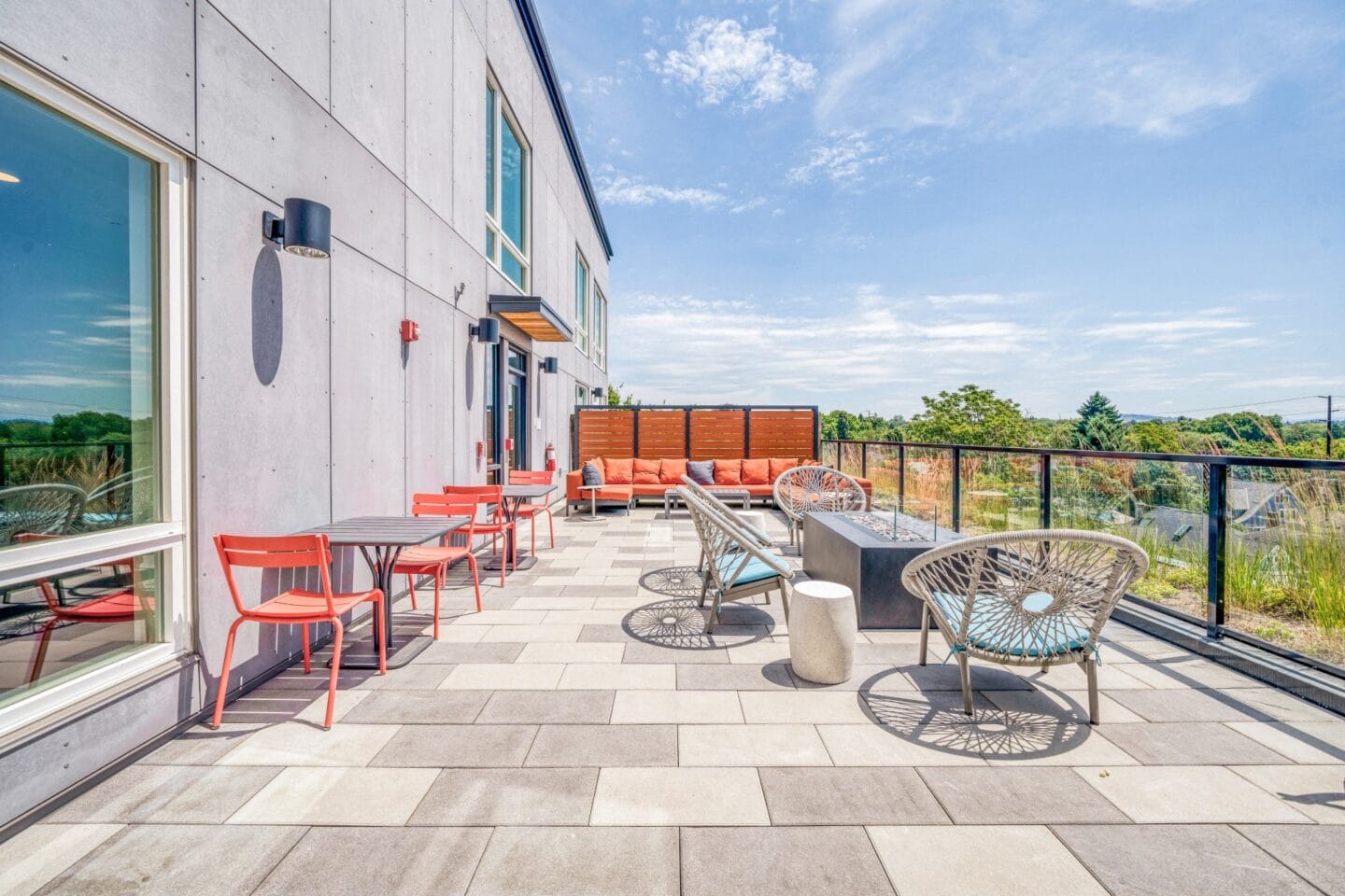 Patio and tables  at Windsor Buckman, Portland, Oregon