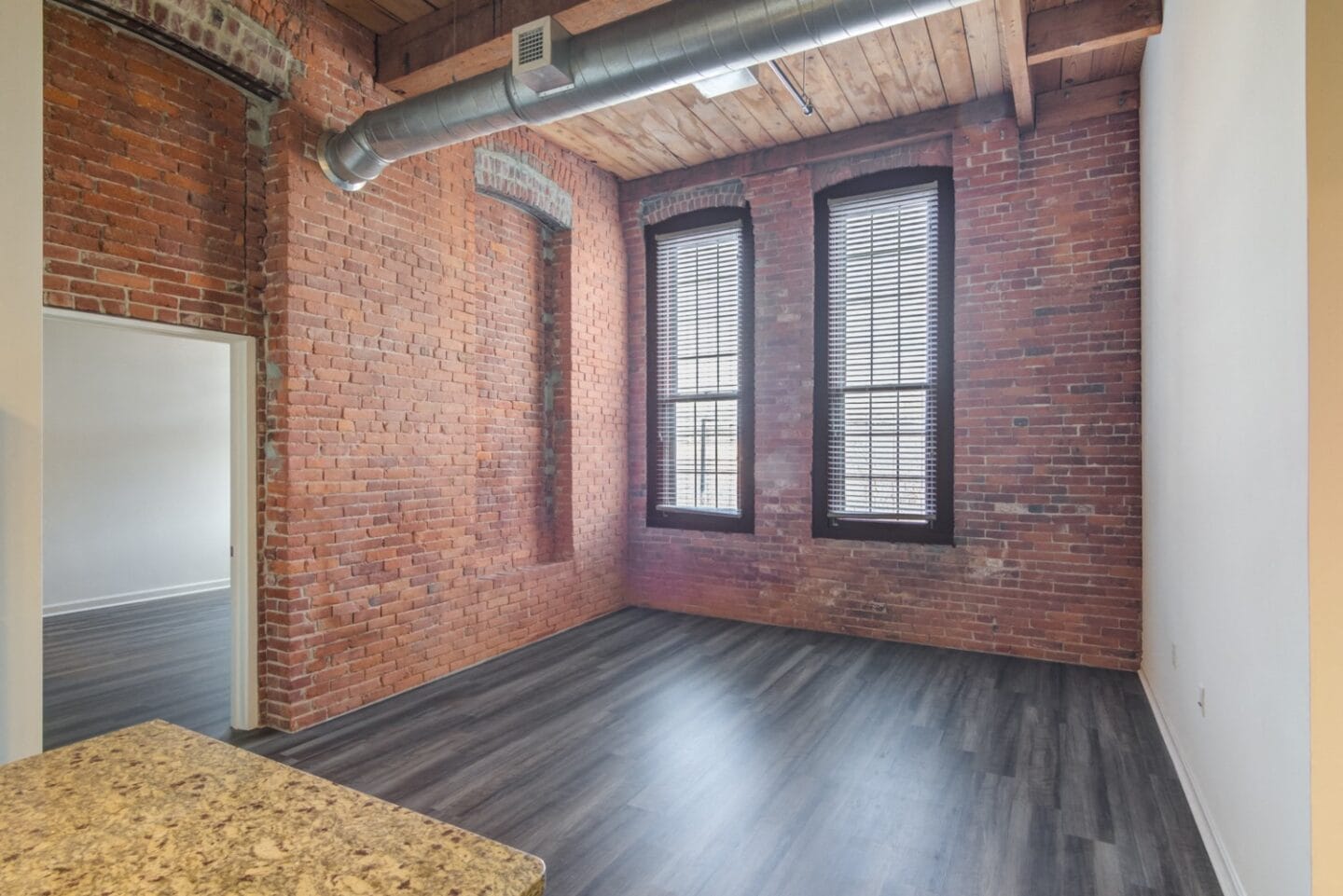 Living area with luxury vinyl plank flooring throughout