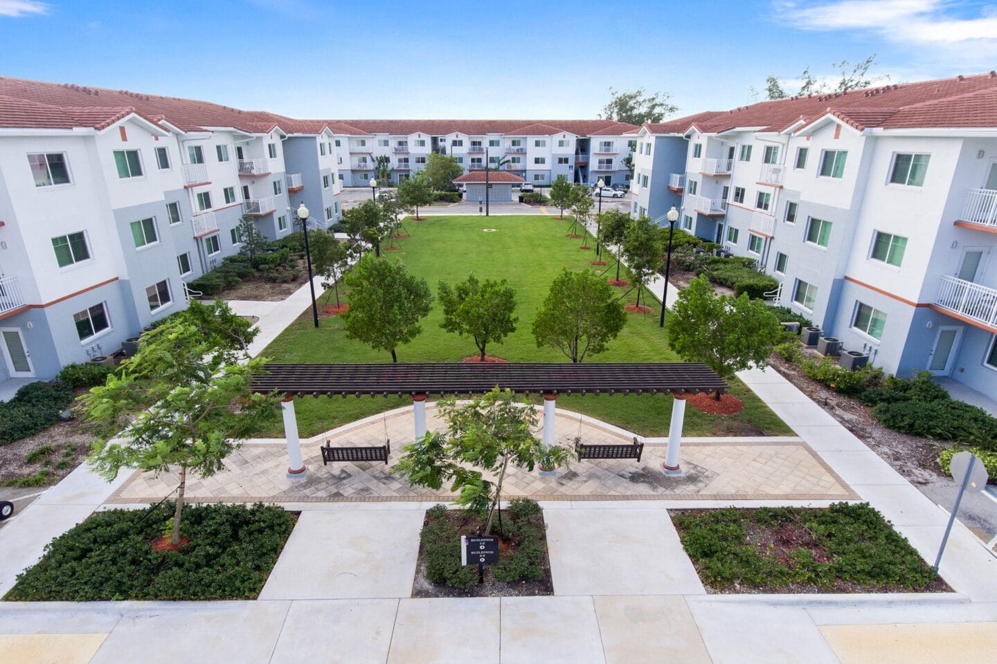 Aerial view of the apartments at Windsor Biscayne shores in North Miami