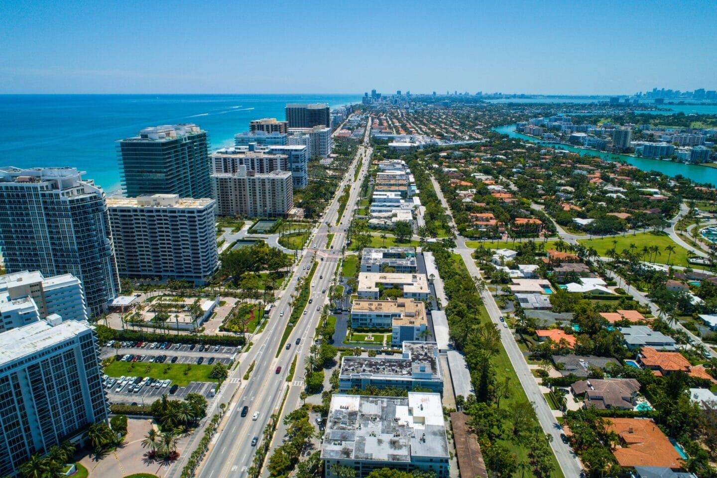 Aerial view of Bal Harbour near Windsor Biscayne Shores in North Miami