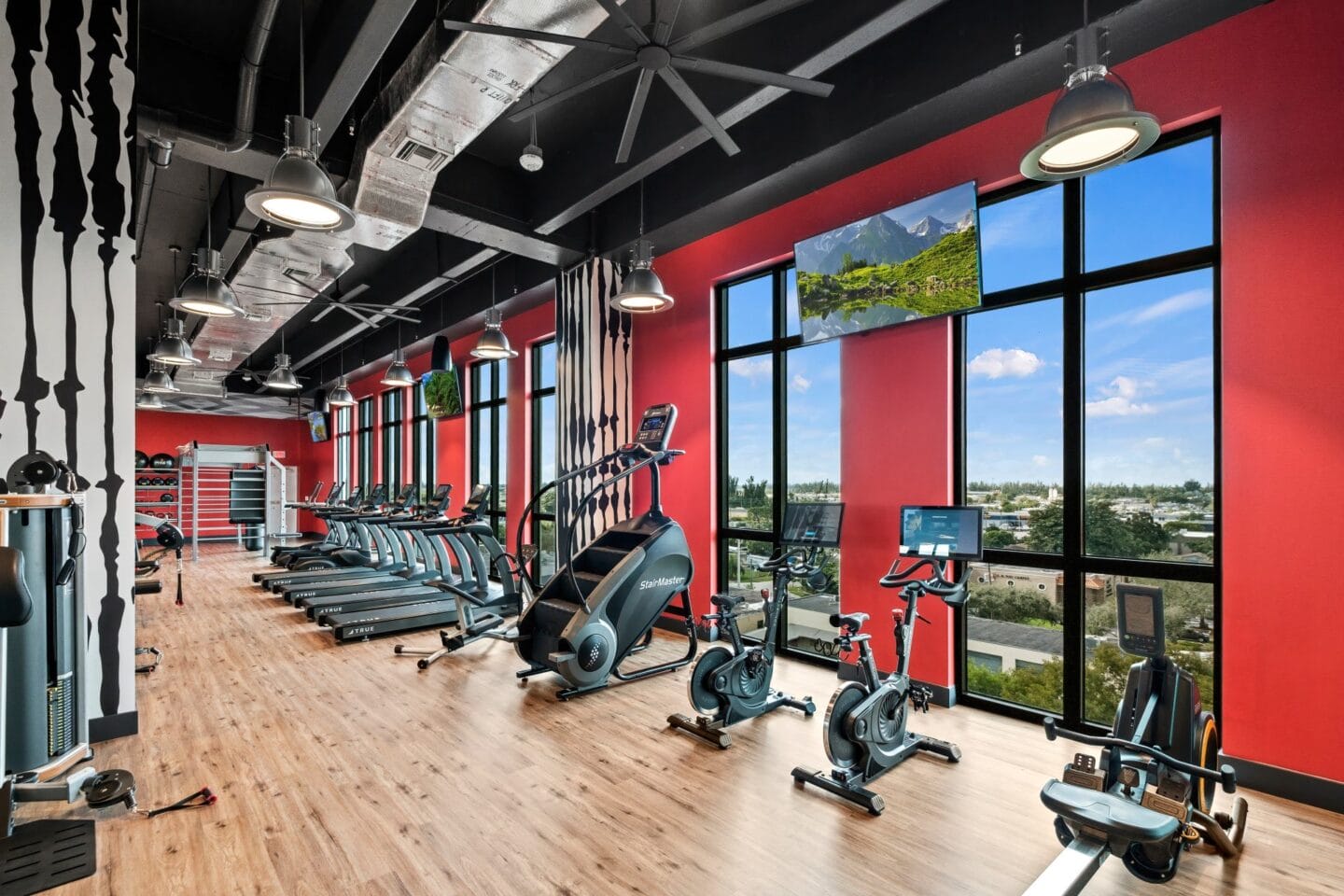 Fitness room with treadmills and other exercise equipment at Windsor Ludlam Trail in Miami, FL.