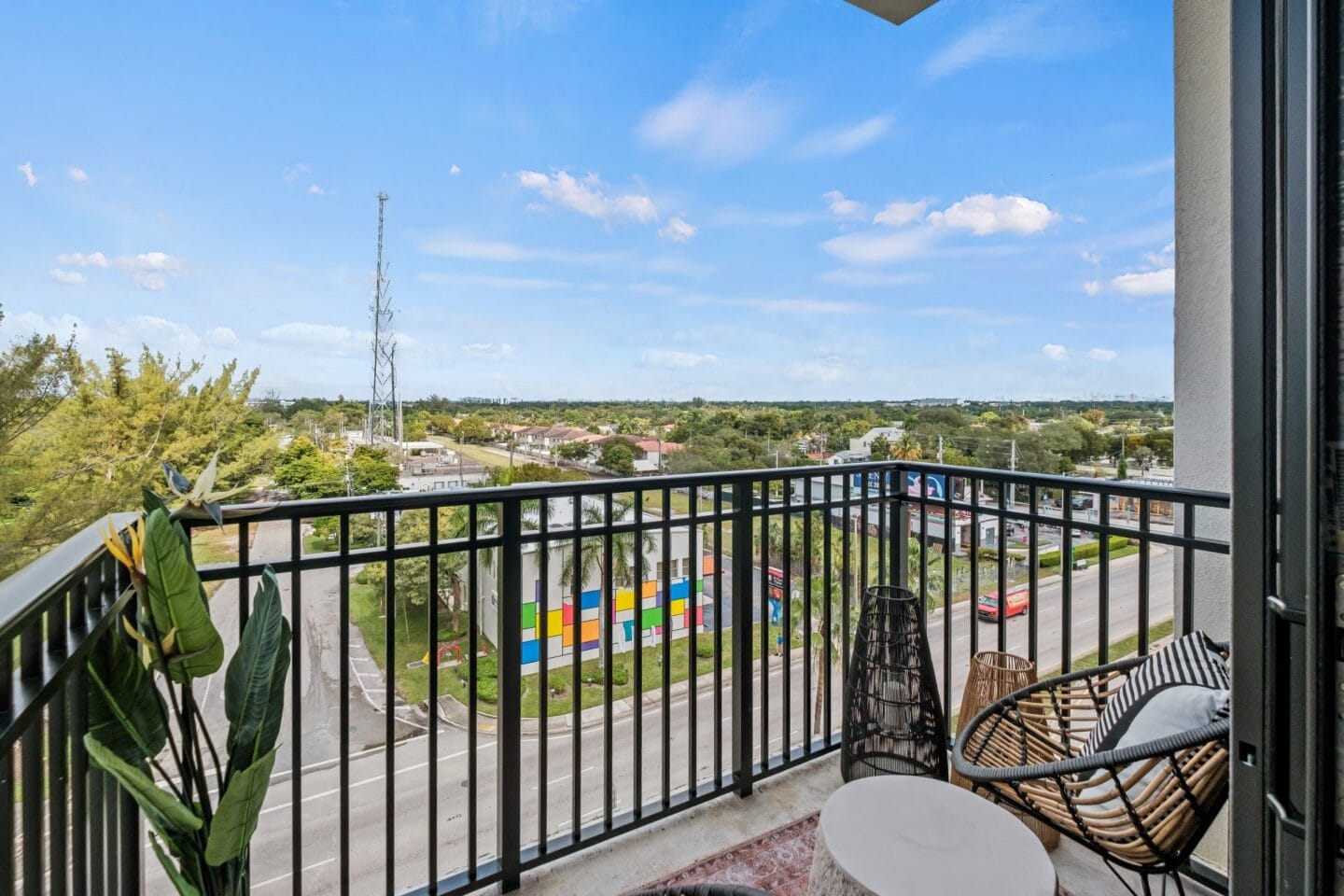 Balcony with chair at Windsor Ludlam Trail in Miami, FL.