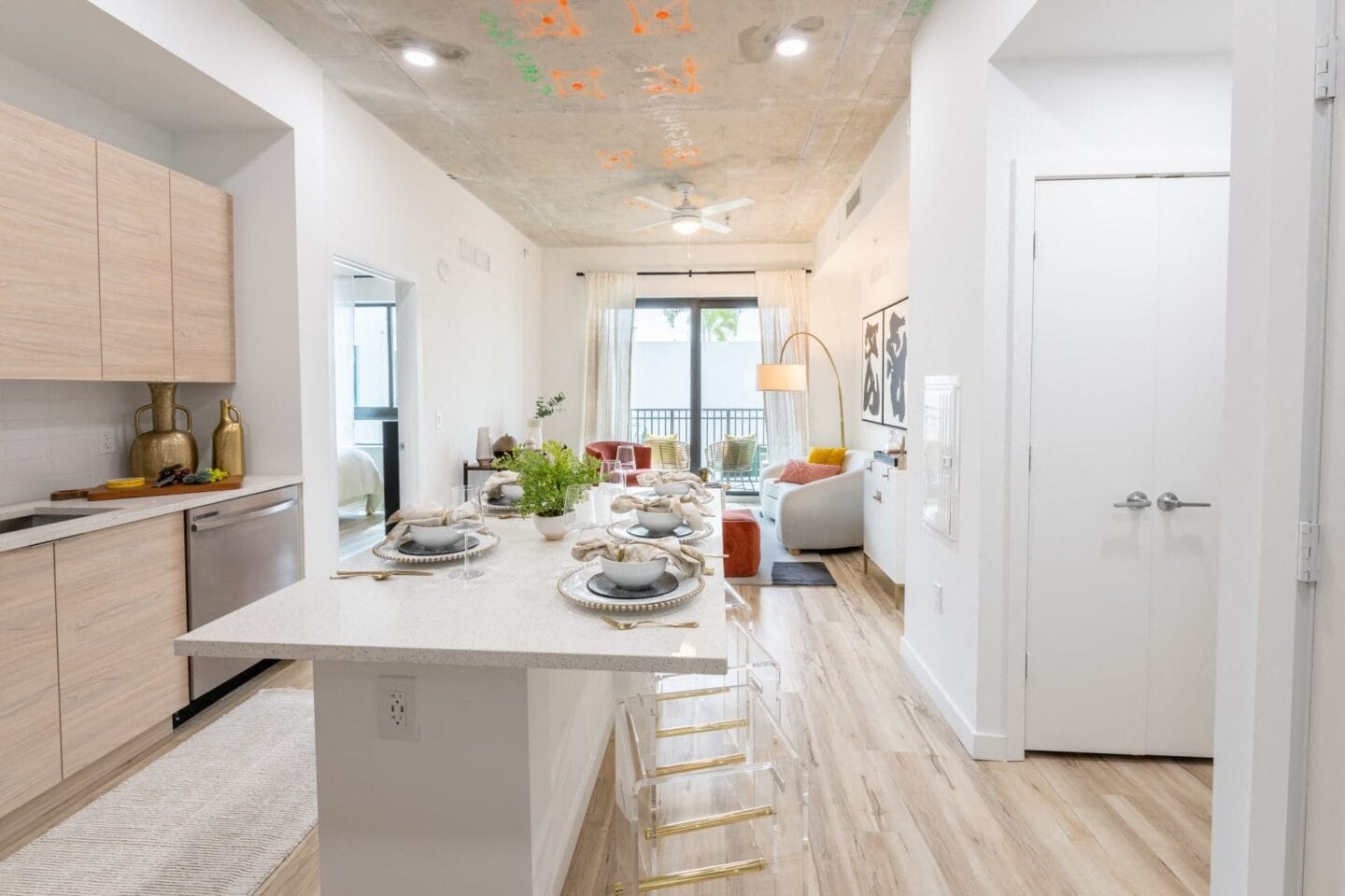 Kitchen and dining area at Windsor Ludlam Trail in Miami, FL.