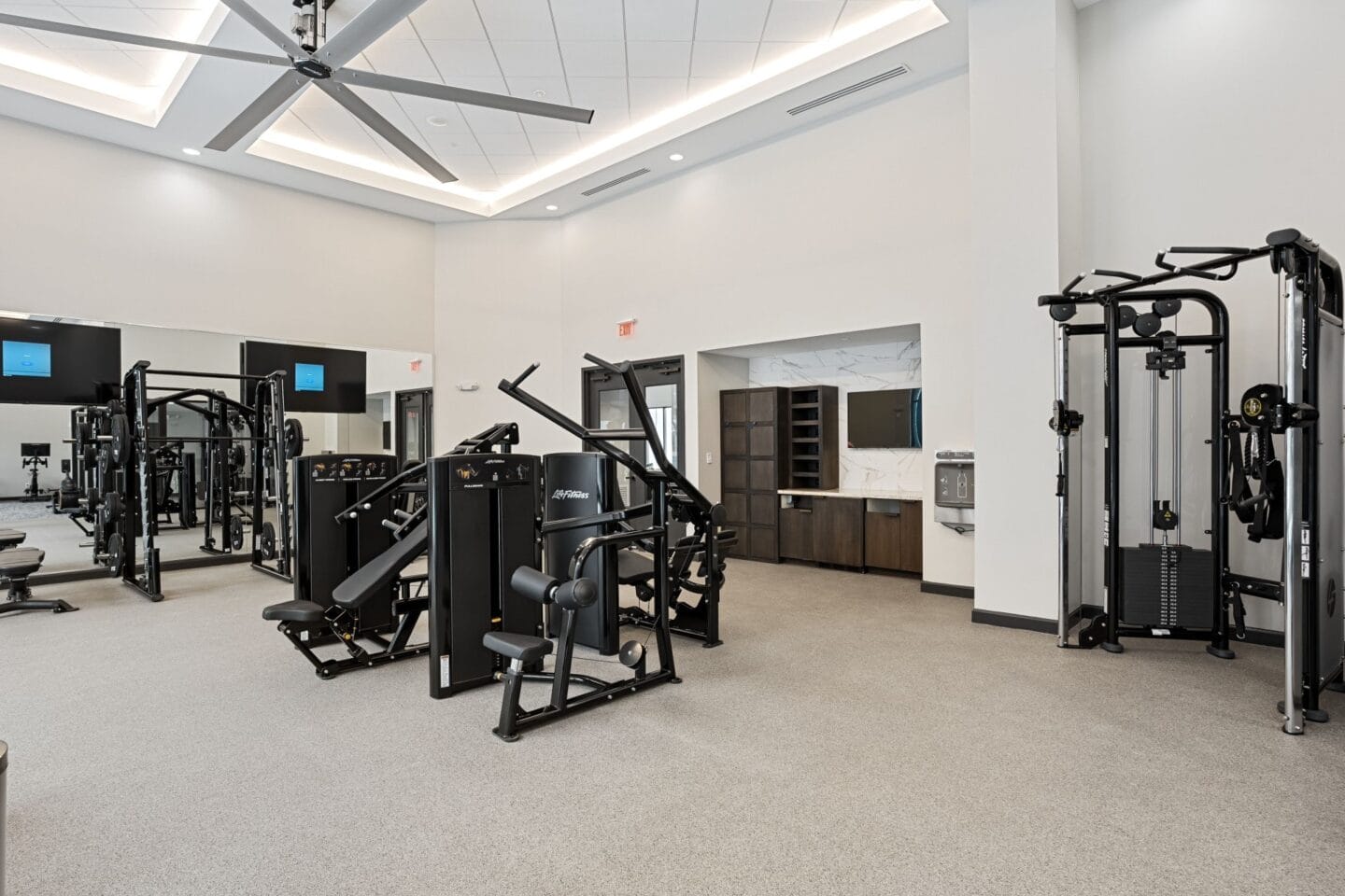 the weight room at the gym at the inn at the presidio