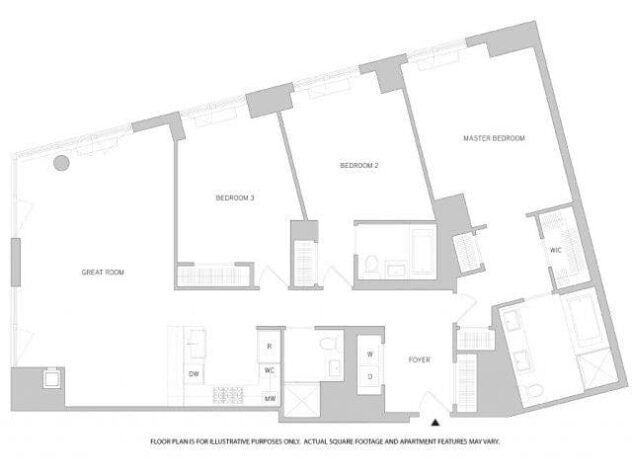 Rendering of the 3Br 3Bth floor plan with 3 bedroom[s] and 3 bathroom[s] at The Aldyn