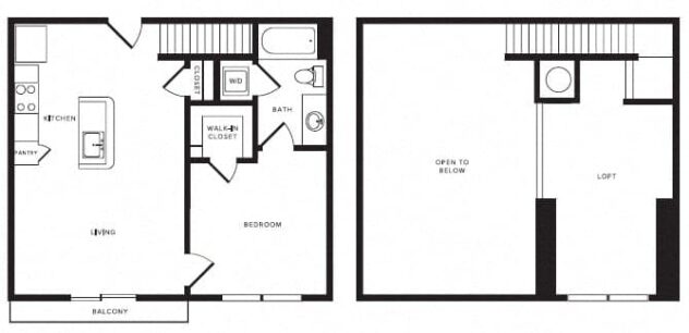 Rendering of the A02L floor plan with 1 bedroom[s] and 1 bathroom[s] at Windsor Shepherd