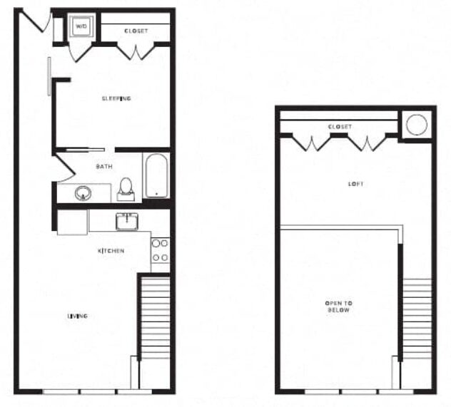 Rendering of the A03L floor plan with 1 bedroom[s] and 2 bathroom[s] at Windsor Shepherd