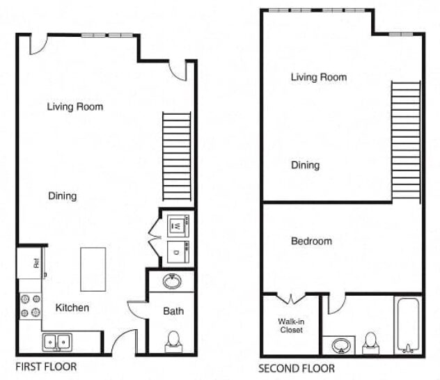 Rendering of the A4 floor plan with 1 bedroom[s] and 1.5 bathroom[s] at Windsor West Lemmon