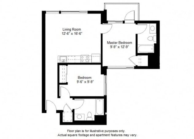 Rendering of the B5 floor plan with 2 bedroom[s] and 2 bathroom[s] at Windsor at Dogpatch