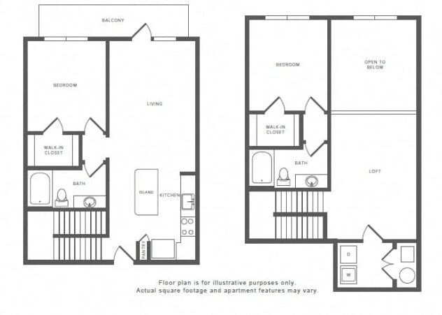 Rendering of the B6TH floor plan with 2 bedroom[s] and 2 bathroom[s] at Windsor by the Galleria