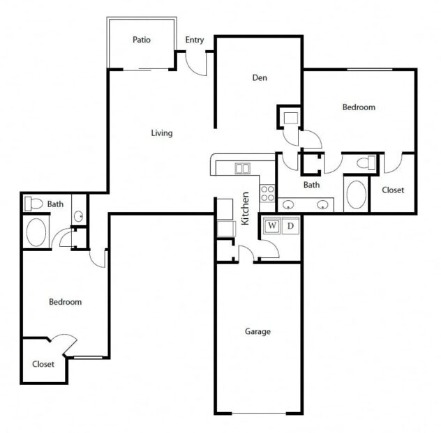 Rendering of the C4G floor plan with 2 bedroom[s] and 2 bathroom[s] at Windsor Coral Springs