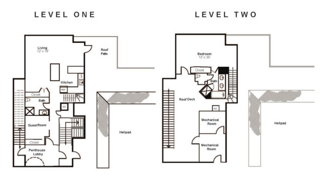 Rendering of the D5 floor plan with 2 bedroom[s] and 2 bathroom[s] at Renaissance Tower