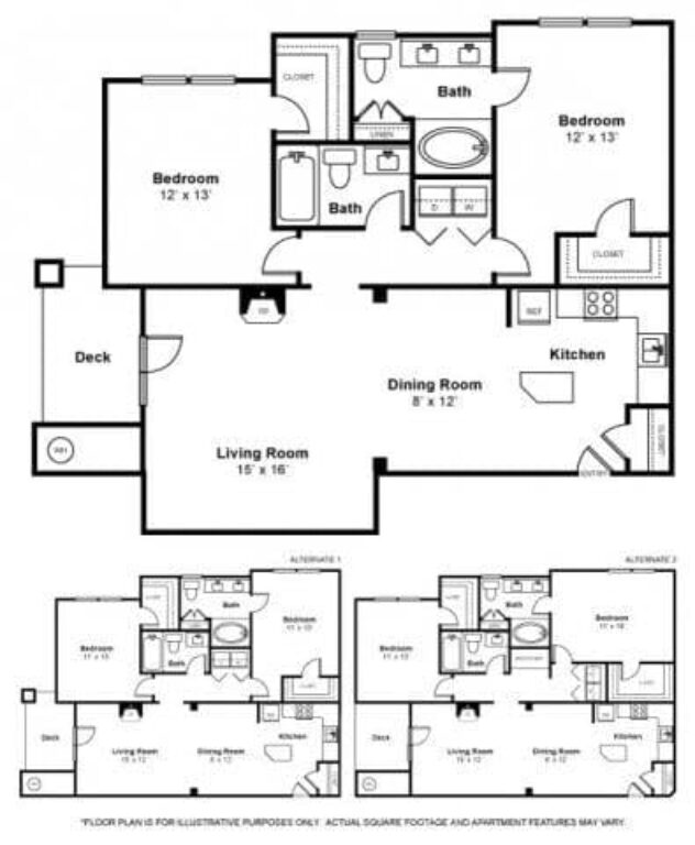 Rendering of the Grand Ridge floor plan with 2 bedroom[s] and 2 bathroom[s] at The Estates at Cougar Mountain