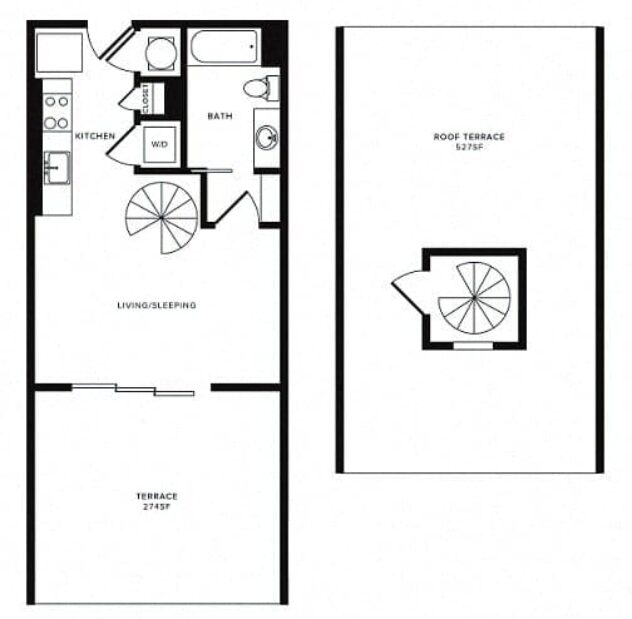 Rendering of the S3C floor plan with a Studio bedroom and 1 bathroom[s] at Morningside Atlanta by Windsor