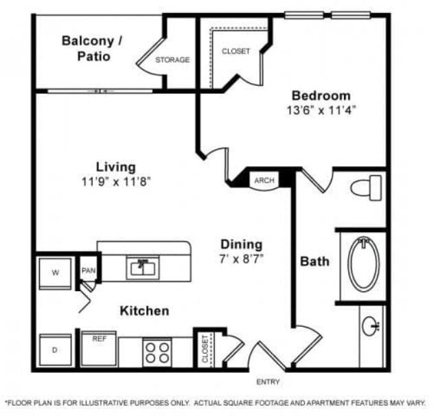 Rendering of the Silvano floor plan with 1 bedroom[s] and 1 bathroom[s] at Windsor at Aviara