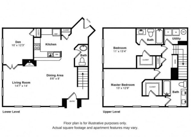 Rendering of the Thornburg floor plan with 3 bedroom[s] and 2.5 bathroom[s] at Windsor at Liberty House