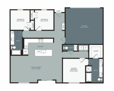 Rendering of the THr floor plan with 3 bedroom[s] and 2.5 bathroom[s] at Windsor West Plano