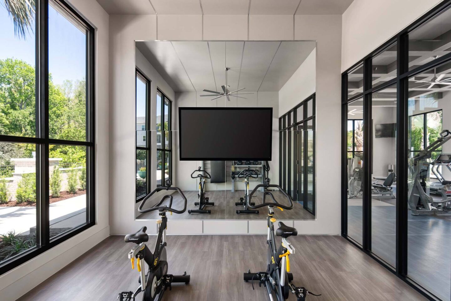 Stationary bikes in fitness room at Windsor Cleartwater, Clearwater, FL 33763