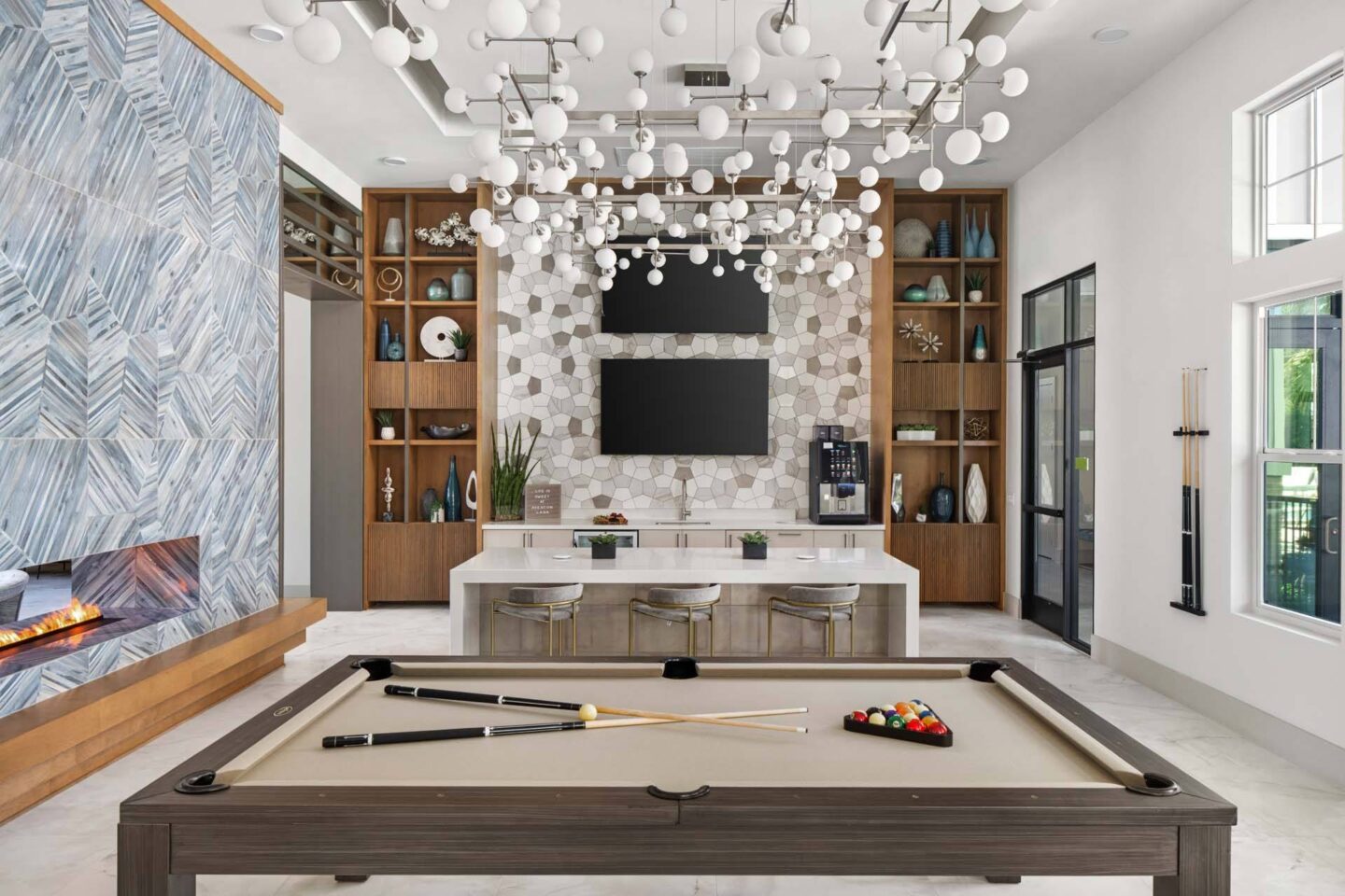 Game room with pool table at Windsor Cleartwater, Clearwater, FL 33763