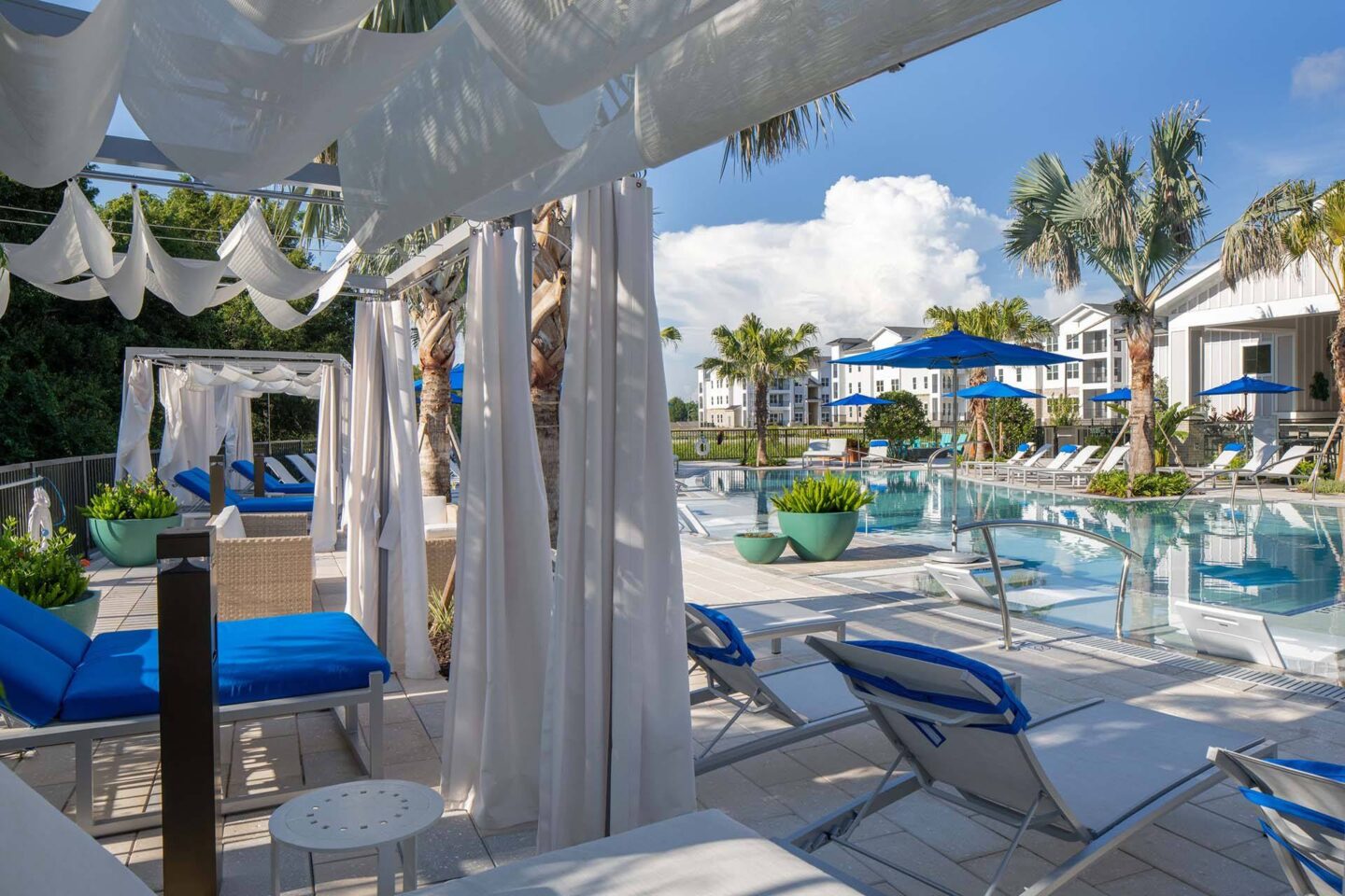 Poolside cabanas at Windsor Cleartwater, Clearwater, FL 33763